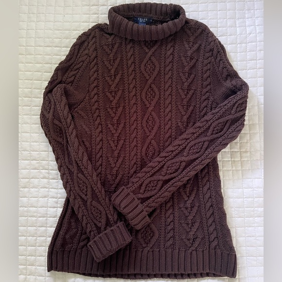 Dark brown fitted thick knit thrifted sweater - Picture 1 of 2